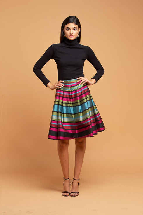 Stripe Taffeta Skirt